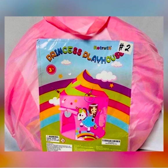 Princess Castle Tent Easy Unicorn Setup Colorful Magical with Rings Toss Games - Picture 2 of 5